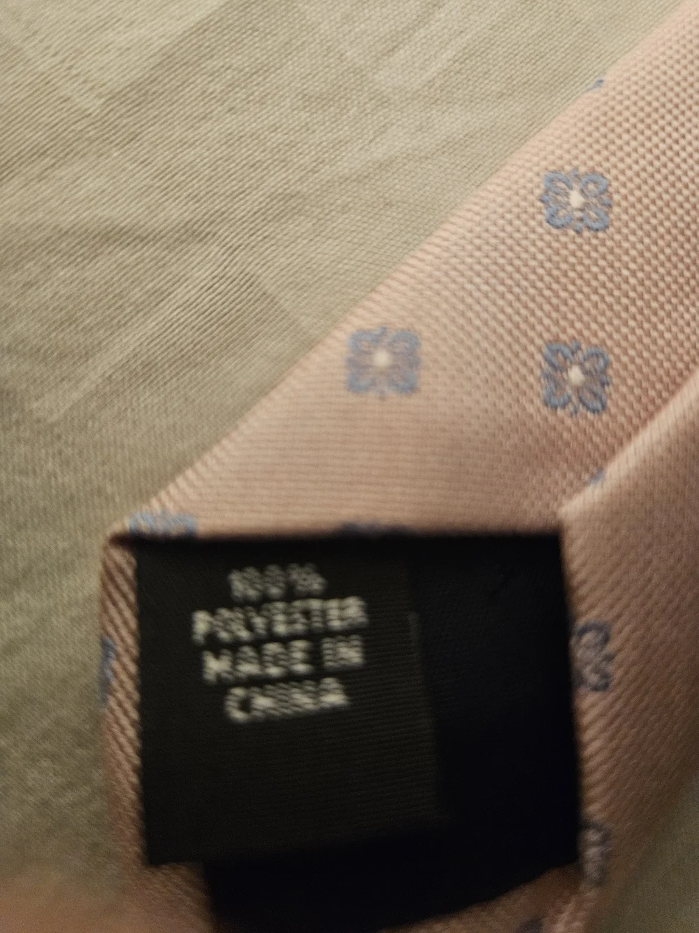 Tommy Hilfiger Light Pink Tie with Blue Floral Motif